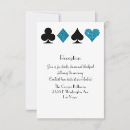 Las Vegas Destiny Empfang Malibu Blue Glitzer Einladung