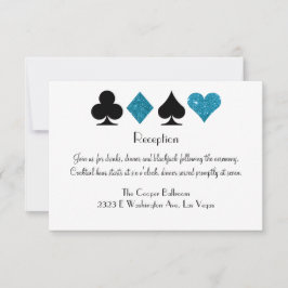 Las Vegas Destiny Empfang Malibu Blue Glitzer Einladung