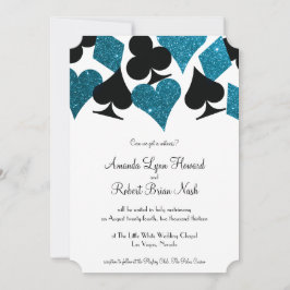Las Vegas Destiny Malibu Blue Glitzer Wedding Einladung
