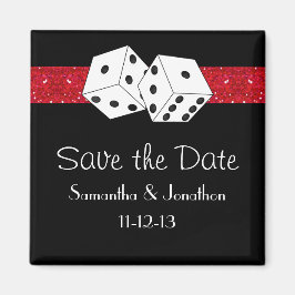 Las Vegas Dice Theme Hot Red Save the Date Magnet