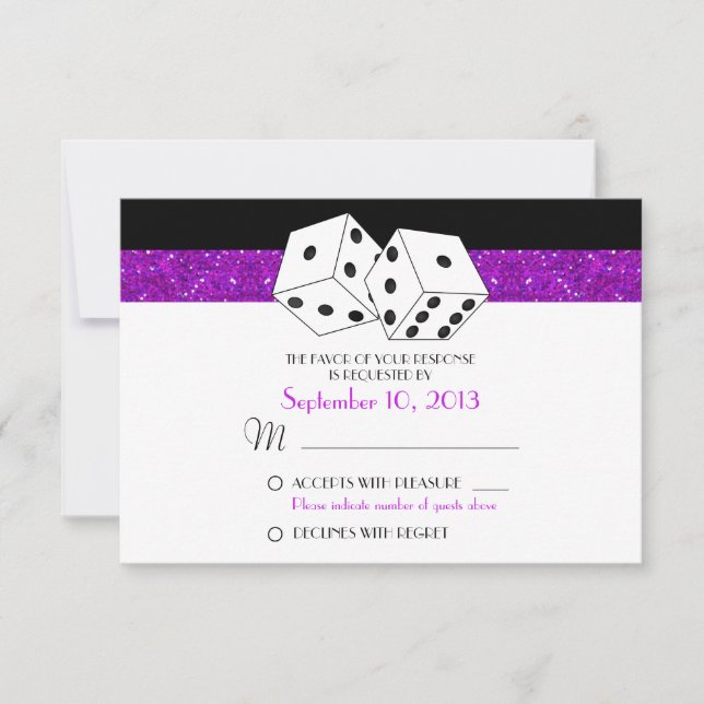 Las Vegas Dice Thème RSVP Purple Faux Parties scin (Devant)
