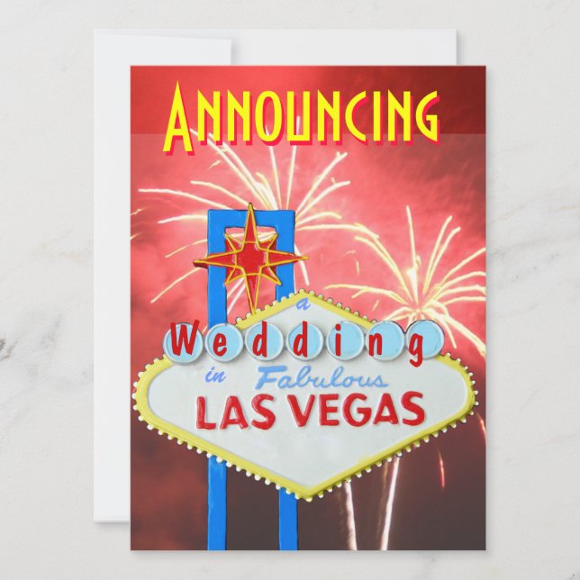 Las Vegas Ehe mit Empfang Einladung (Vorderseite)