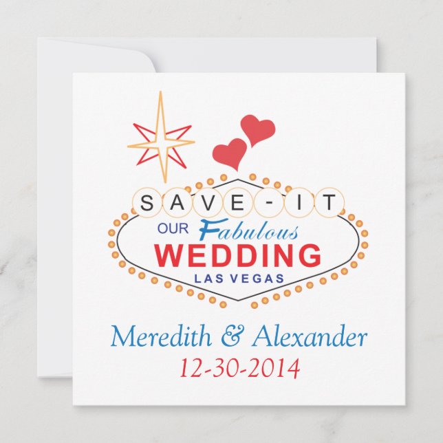 Las Vegas Enregistrer la date Cartes de mariage (Devant)