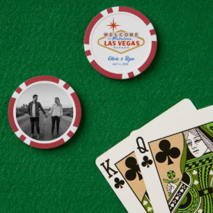Las Vegas Favor Geschenk Willkommenssignatur Roter Pokerchips