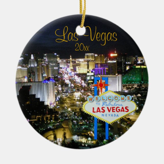 Las Vegas-Feiertags-Verzierung Keramikornament (Vorne)