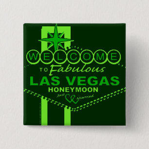 Las Vegas Flitterwochen Pop Art Button