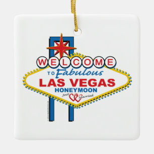 Las Vegas Flitterwochen retro Keramikornament