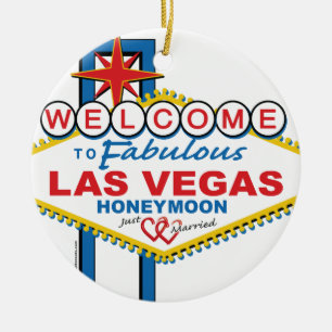 Las Vegas Flitterwochen retro Keramikornament