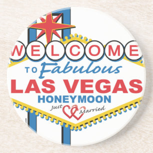 Las Vegas Flitterwochen retro Untersetzer