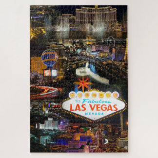 Las Vegas Foto Collage Schwieriges Jigsaw Puzzle