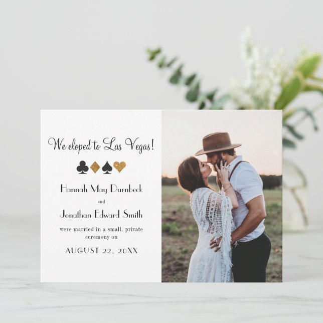 Las Vegas Foto Elopement Ankündigung (Stehend Vorderseite)
