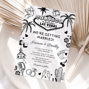 Las Vegas Fun Doodle Wedding Einladung