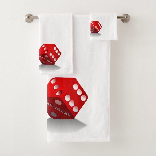 Las Vegas Gambling Craps Würfel Badhandtuch Set (Insitu)