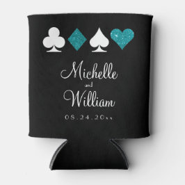 Las Vegas Gastgeschenk Hochzeit Aquamarin Black Dosenkühler