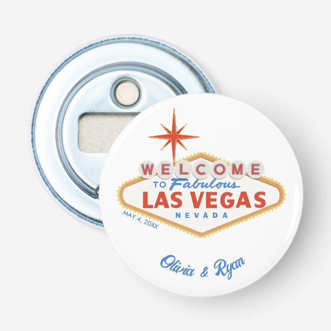 Las Vegas Gastgeschenk Hochzeit Magnetflaschenöffn Flaschenöffner (Vorderseite)
