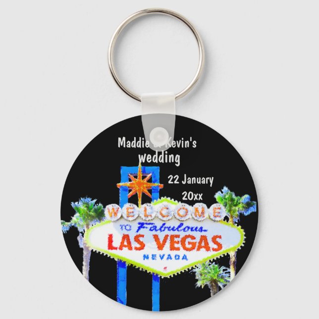 Las Vegas Gastgeschenk Hochzeit Schlüsselanhänger (Vorderseite)