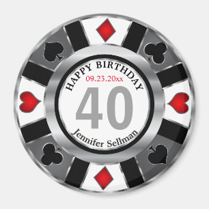 Las Vegas Geburtstag in Hübschem Silber Magnet