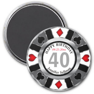 Las Vegas Geburtstag in Hübschem Silber Magnet