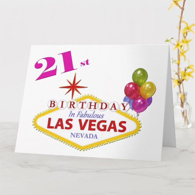 Las Vegas Geburtstagskarte Karte (Gelbe Blume)