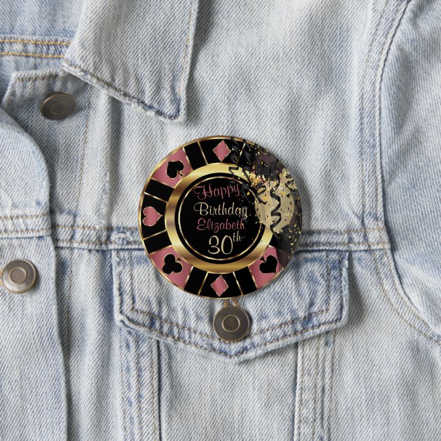 Las Vegas Geburtstagsparty - Rose Gold Button (Beispiel)