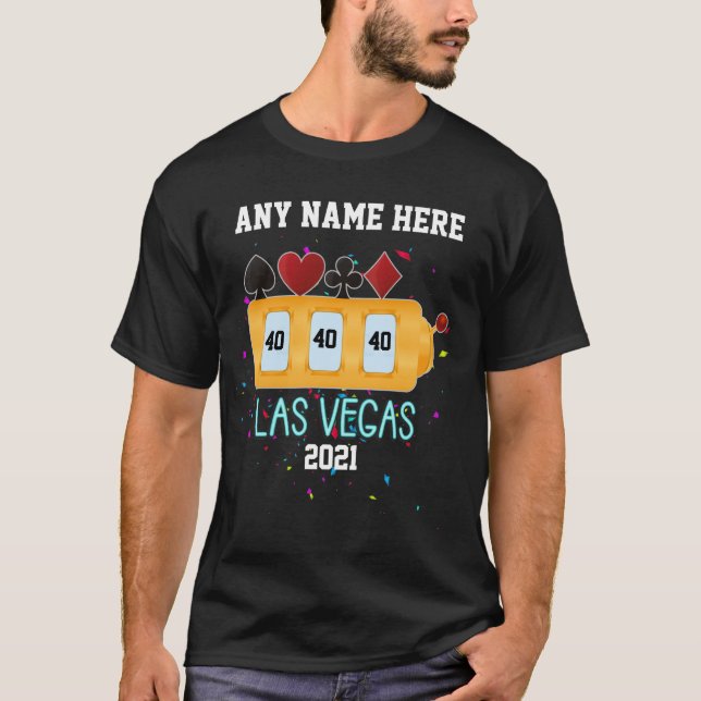 Las Vegas Geburtstagssteckplatz T-Shirt (Vorderseite)