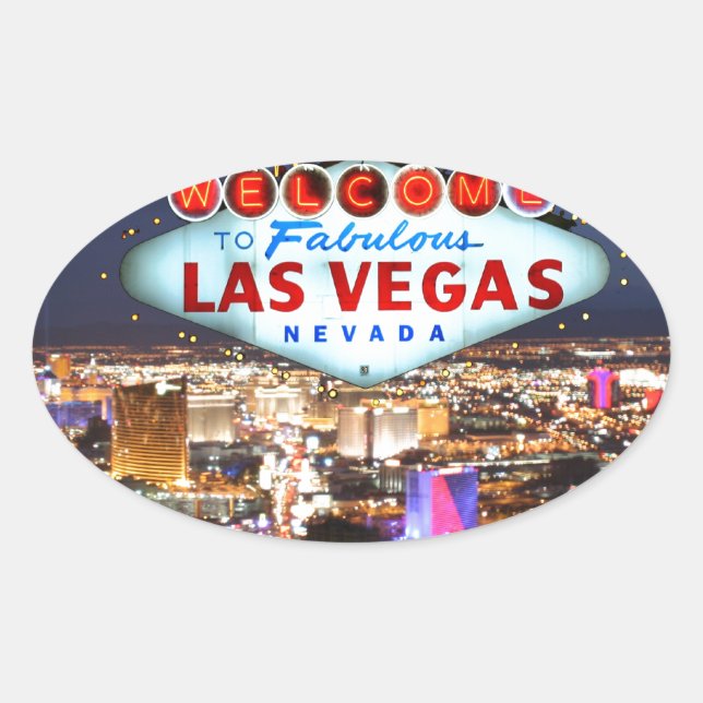 Las Vegas Geschenke Ovaler Aufkleber (Vorderseite)