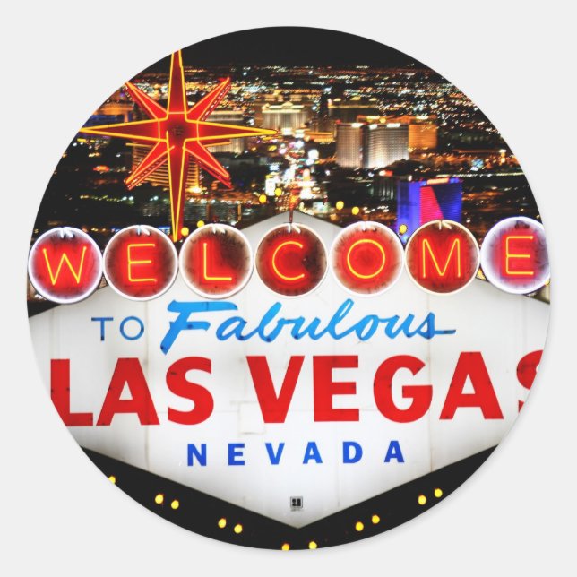 Las Vegas Geschenke Runder Aufkleber (Vorderseite)