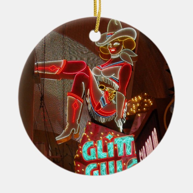Las Vegas Glitzer Gulch Keramikornament (Vorne)