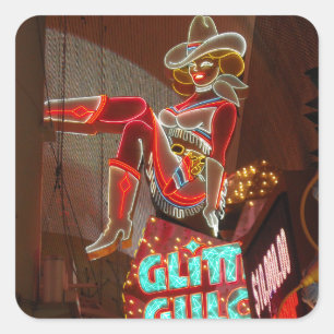 Las Vegas Glitzer Gulch Quadratischer Aufkleber