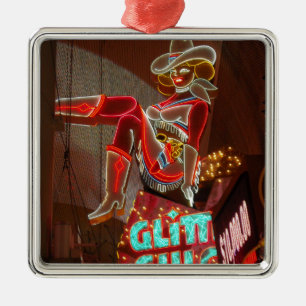 Las Vegas Glitzer Gulch Silbernes Ornament