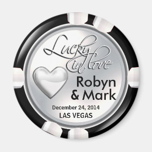 Las Vegas glücklich im Liebe-Kasino-Chipweiß Magnet