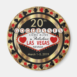 Las Vegas Goddess Poker Chip Design Magnet