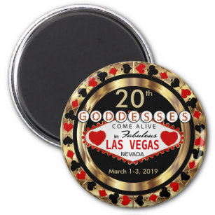 Las Vegas Goddess Poker Chip Design Magnet