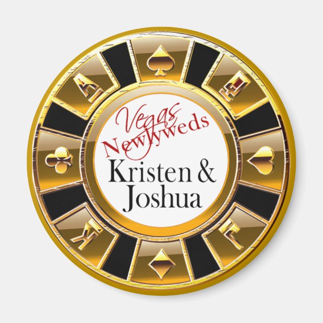 Las Vegas Gold & Black Casino Magnet Gefallen für  (Vorne)