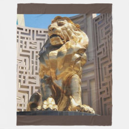 LAS VEGAS GOLDEN LION STATUE FLEECEDECKE