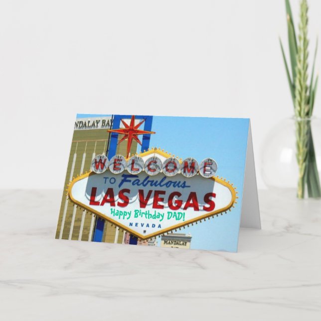 Las Vegas Happy Geburtstag VATER! Karte (Vorderseite)