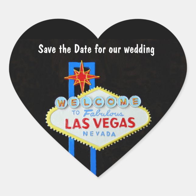 Las Vegas Heart Shaped Wedding Herz-Aufkleber (Vorderseite)