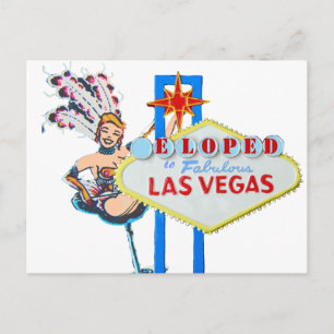 Las Vegas-Heirat Elope Mitteilung Ankündigungspostkarte