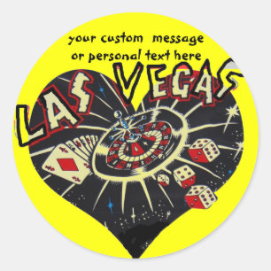 Las Vegas-Herz Runder Aufkleber