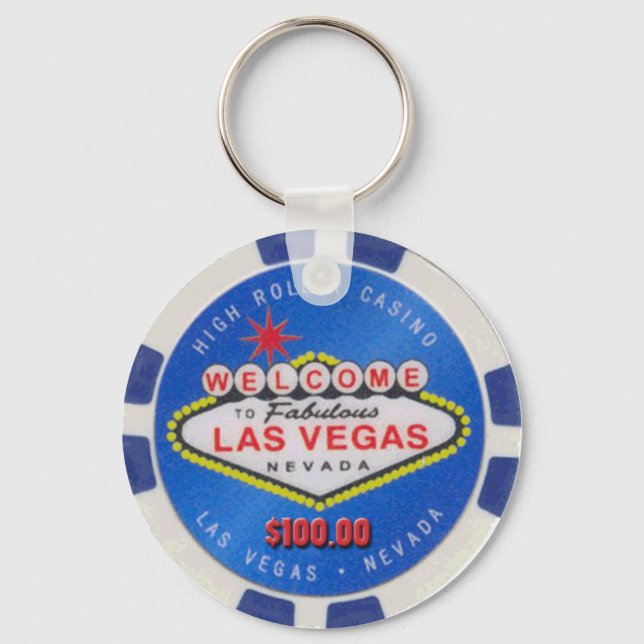 Las Vegas High Roller $100.00 Poker Chip Keychain Schlüsselanhänger (Vorderseite)