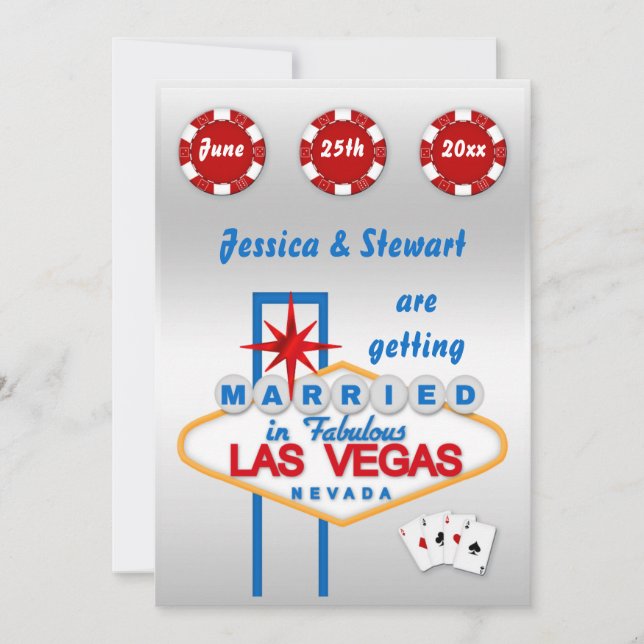Las Vegas Hochzeit Einladung (Vorderseite)