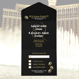 Las Vegas Hochzeit in Urlaubsort All In One Einladung