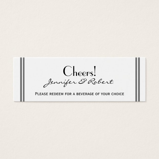 Las Vegas Hochzeit in Urlaubsort Drink Ticket (Vorderseite)