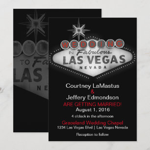 Las Vegas Hochzeit in Urlaubsort Einladung