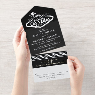Las Vegas Hochzeit in Urlaubsort Estival Jazz All-in-One-Einladung