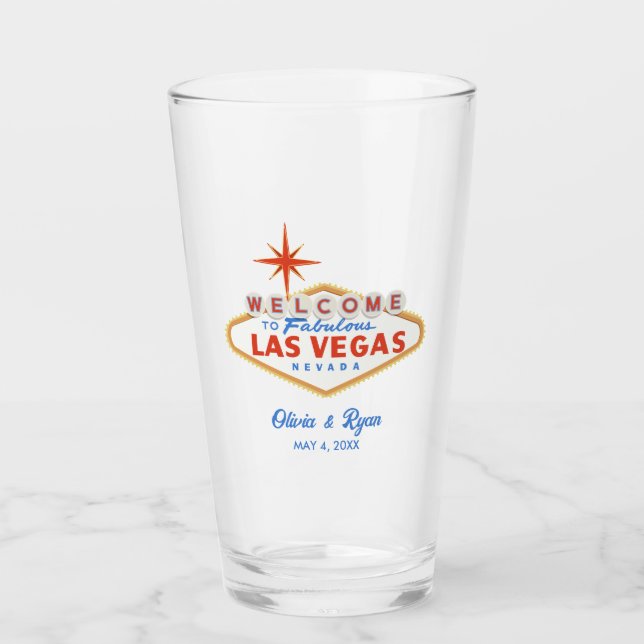Las Vegas Hochzeit in Urlaubsort Keepake Geschenk Glas (Vorderseite)