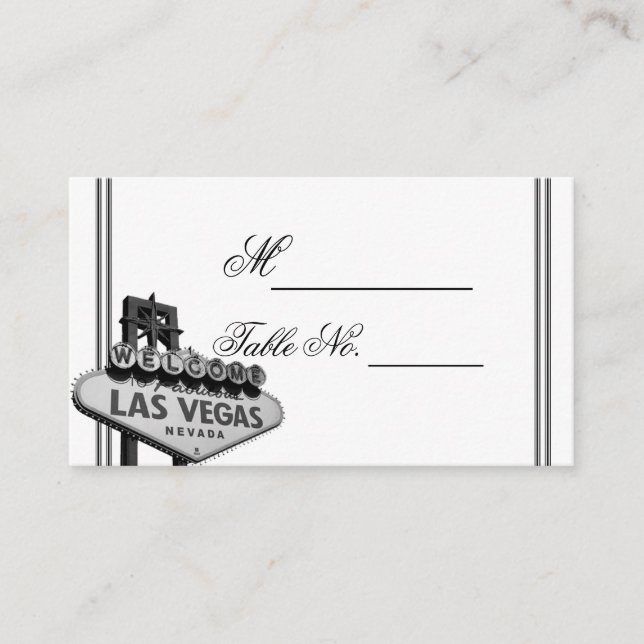 Las Vegas Hochzeit in Urlaubsort Platzkarte (Vorderseite)