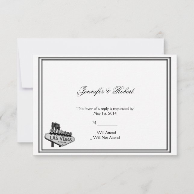 Las Vegas Hochzeit in Urlaubsort Response Card RSVP Karte (Vorderseite)