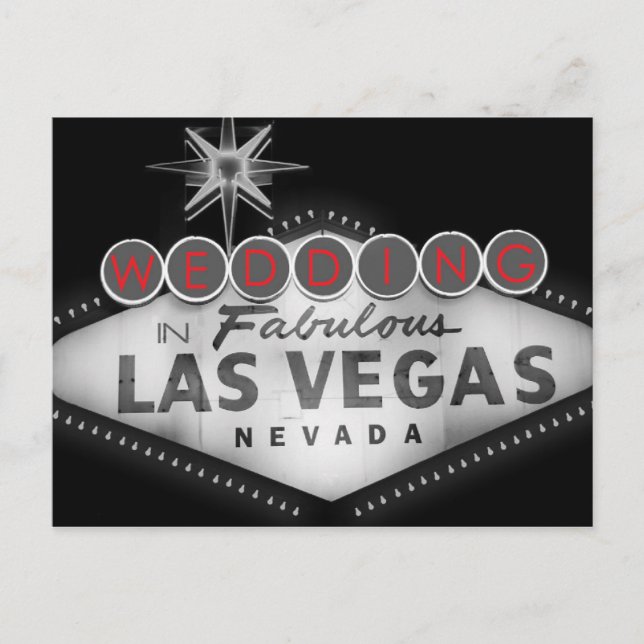 Las Vegas Hochzeit in Urlaubsort UAWG Einladungspostkarte (Vorderseite)