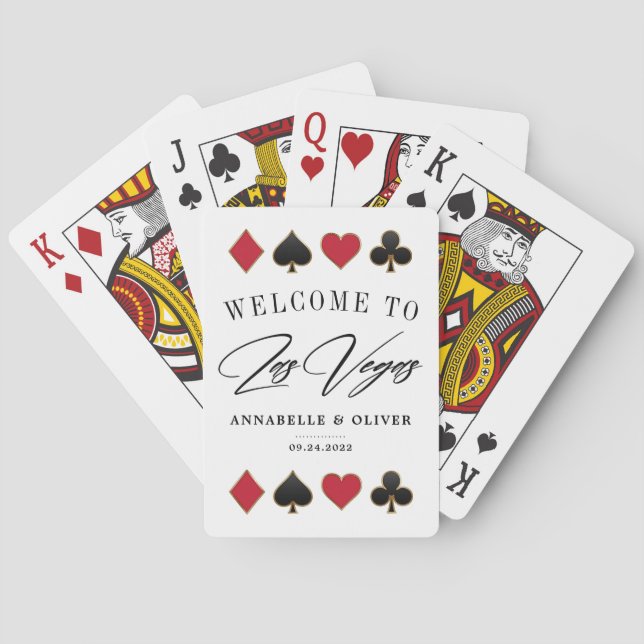 Las Vegas Hochzeit in Urlaubsort Willkommen Spielkarten (Rückseite)